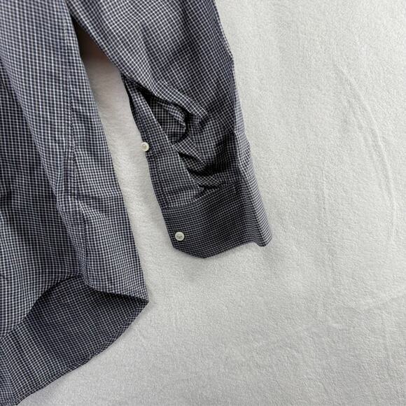 Peter Millar Shirt Mens Large Blue Micro Check Houndstooth Plaid Collection Flex - Picture 3 of 14